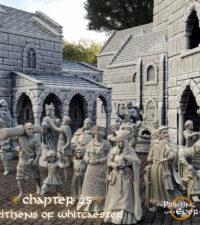 Groupe artisans, nobles, statues