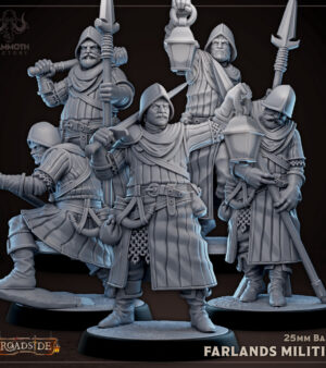 Groupe gardes miliciens lance - épée