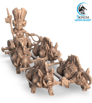 Héros nain femme mace - armure sur char