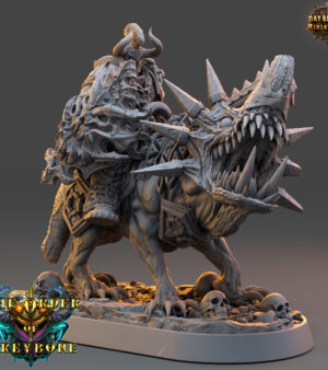 Guerrier épée - bouclier sur monstre