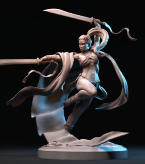 Barbare Femme 2 épées