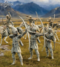 Groupe archers arc - cheval
