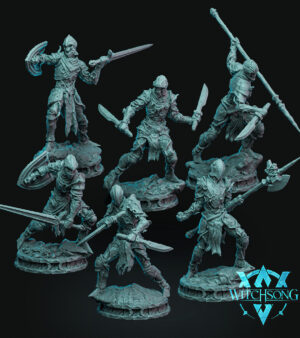 Groupe mort-vivants épée - lance - hache - dague - bouclier - armure