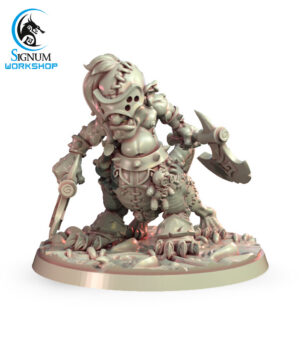 Nain centaure cousu haches