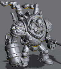 Gobelin avec robot-armure