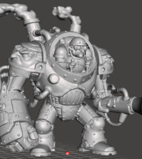 Gobelin avec robot-armure 2